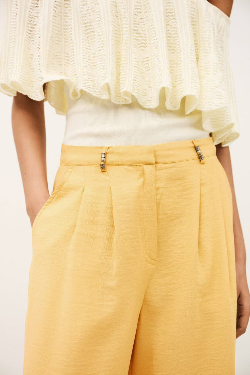 Pantalon Deana Zachtgeel