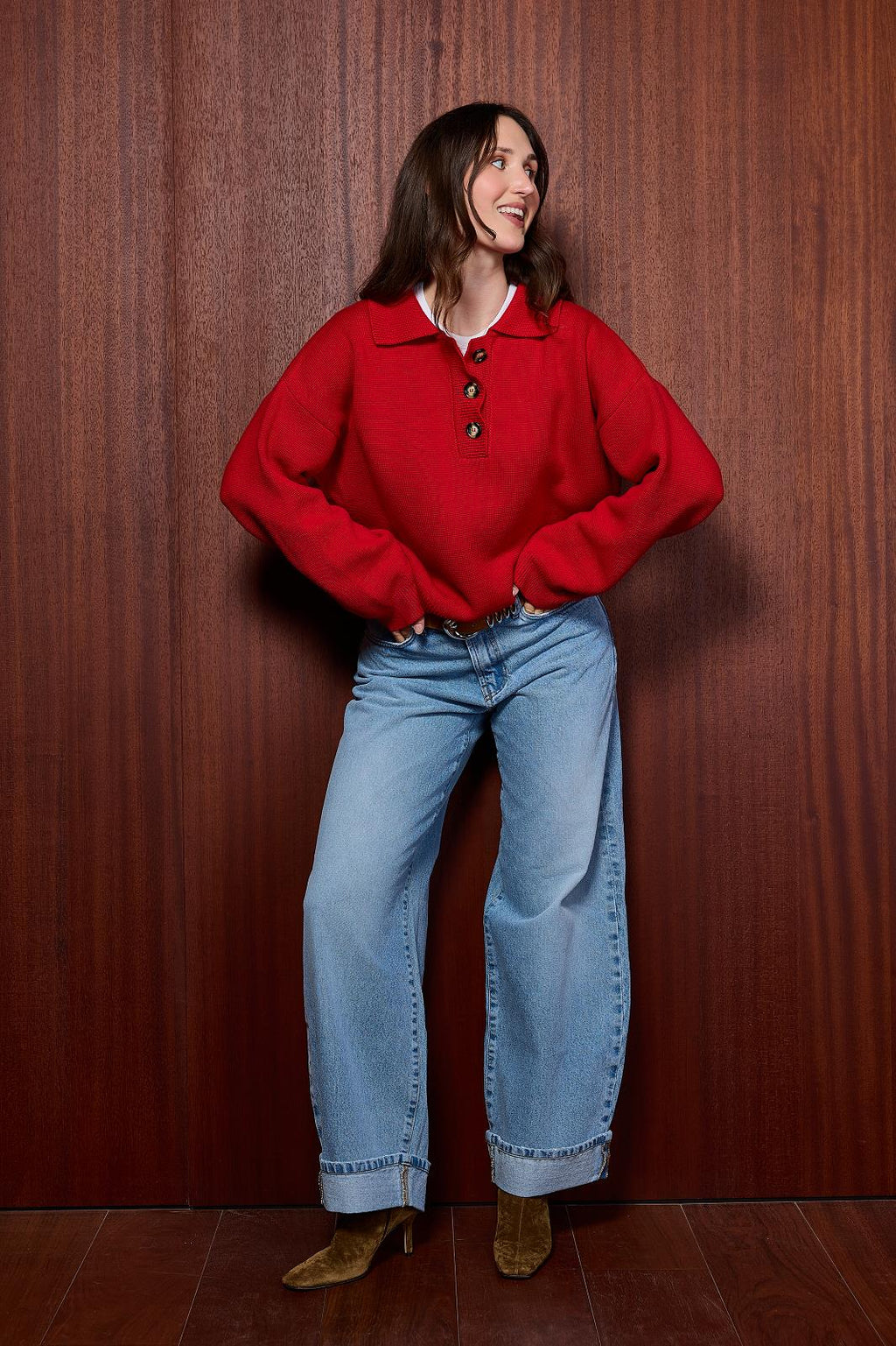 Coco Polo Knit Rood