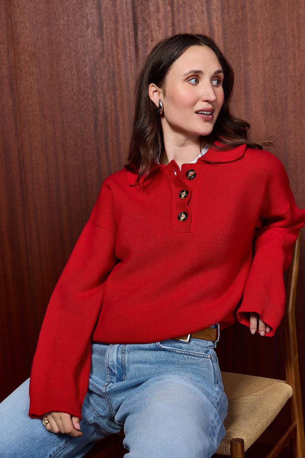 Coco Polo Knit Rood